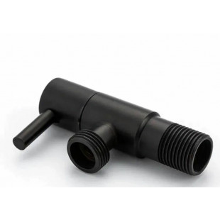Угловой кран 1/2"ш-1/2"ш ЧЕРНЫЙ картридж перключ VER 73-C