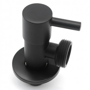 Угловой кран 1/2"ш-3/4"ш ЧЕРНЫЙ для стир/посуд.маш VER 74-C