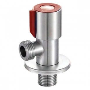 Угловой кран SUS124KR-01R 1/2"ш-1/2"ш КРАСНЫЙ нержавейка