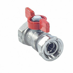 Кран накид гайка 1/2" г/г КРАСН баб латунь Giacomini R251PX002