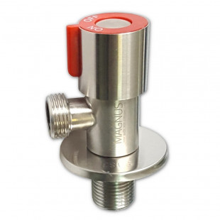 Угловой кран SUS124KR 1/2"ш-3/4"ш для стир/посуд.маш нержавейка
