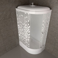 Душевая кабина Тритон "Коралл 120x80 L B" 120х80х232 Средний поддон Полочка Левая (6мест+сифон ф50)