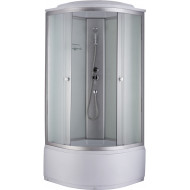 Душевая кабина ДАНА-282W 100*100*215 с крышей выс. поддон-бортик стёкла БЕЛЫЕ