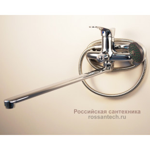 F2214-В Смеситель для ванны с душем картридж 35мм L-нос 40см FRAP 22214-B