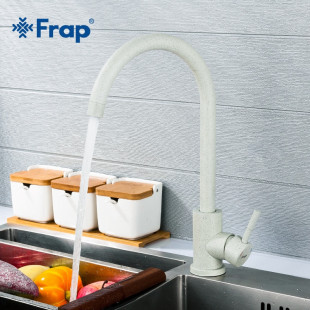 F40899-2 Смеситель для кухни высокий излив из нержавеющей стали FRAP 40899-2 Светло-Серый