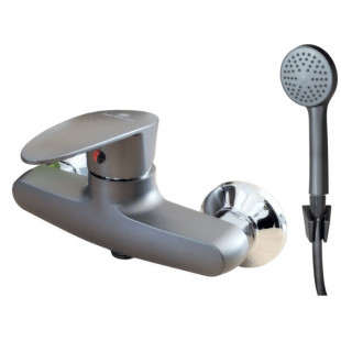 Смеситель ПЛАСТИК для душа AQUASTRIDE P01-3H116-38A Grey/Graphite (комплект шланг/лейка)