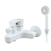 Смеситель ПЛАСТИК для ванны AQUASTRIDE P01-3H617-38A White (комплект шланг/лейка)