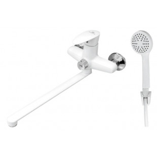 Смеситель ПЛАСТИК для ванны AQUASTRIDE P05-3H73-38A White (комплект шланг/лейка)