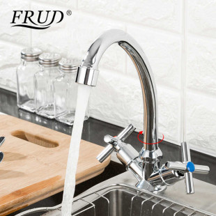 R40112 Смеситель для кухни 2-х вентильный крепение гайка Крест FRUD 40112