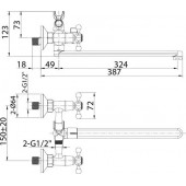 Смеситель для ванны MILARDO Duplex DUPSBL2M10