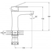 Смеситель на раковину SOLONE JAT1-A094 (НЕРЖ.) (10)