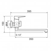 SL141-006E Смеситель для ванны, ø35 универсальный Хром