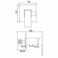 F72802-6 Гигиенический встраиваемый душ FRAP ЧЁРНЫЙ F72802-6