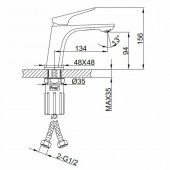 F1087-9 F Смеситель для умывальника FRAP ОРУЖ.СТАЛЬ F1087-9 ОРУЖ.СТАЛЬ
