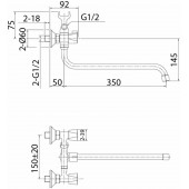 Смеситель для ванны MILARDO Tring TRISB02M10