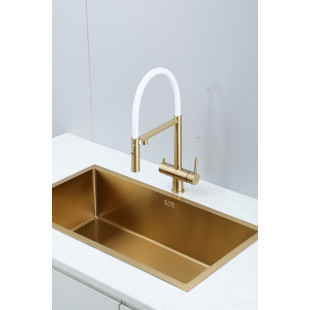 G4397-83 Смеситель мат Золото для кухни с подключением фильтра д/воды