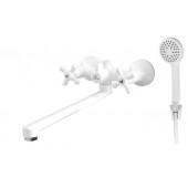 Смеситель ПЛАСТИК для ванны AQUASTRIDE P16-3V711-41A White (комплект шланг/лейка)