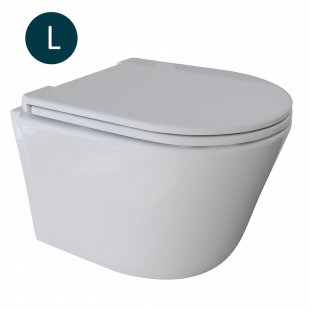 Унитаз подвесной безободковый WAVE COMFORT сиденье дюропласт, микролифт БЕЛЫЙ глянец (L)