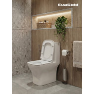 Унитаз-моноблок EG405 безободковый, сиденье тонкое ПП, арматура EvaGold