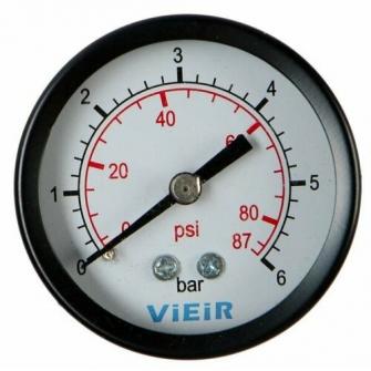 Манометр аксиальный 1/4" 0-6 бар VIEIR YLB6