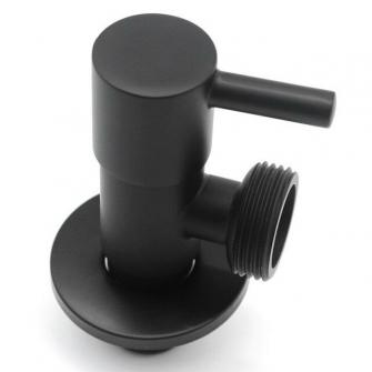 Угловой кран 1/2"ш-3/4"ш ЧЕРНЫЙ для стир/посуд.маш VER 74-C