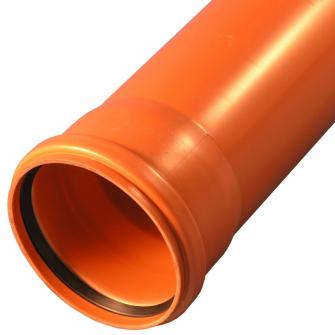 Труба наружная канализационная 110х3,4 L=2,0 (оранж.) Pro-Aqua