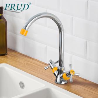 R49118-9 Смеситель для кухни 2-х вент крепение гайка FRUD 44118-9 Желтый