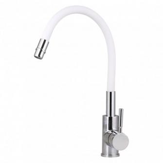 3241508 W Смеситель для кухни с гибким БЕЛЫМ изливом GROSS AQUA ColorFlex 3241508 W